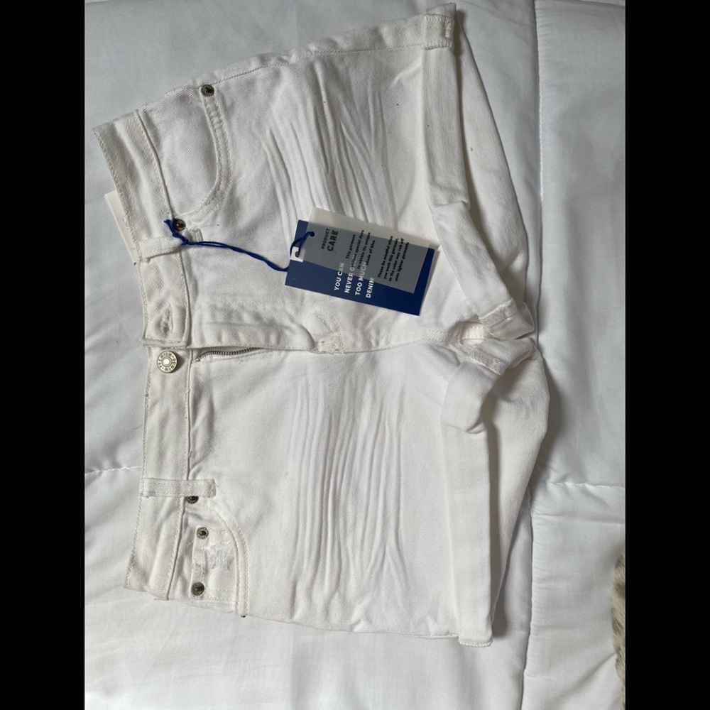 White jean shorts